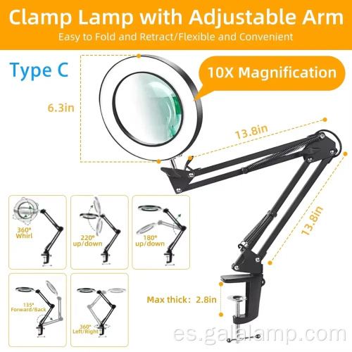 Editar lámpara de escritorio plegable regulable decorativa USB